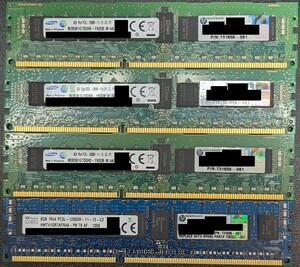 SK hynix SAMSUNG DDR3-1600 PC3L-12800 ECC 8GB 4枚セット 32GB 1Rx4 Registered DIMM ECC HP 731656-081 735302-001
