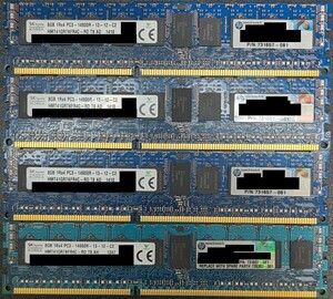 SK hynix DDR3-1866 PC3-14900 ECC 8GB 4枚セット 32GB 1Rx4 Registered DIMM ECC HP 731657-081 735303-001