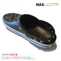 クロックス crocs パンク カスタム クロックバンド 黒　ブラック　22-30cm 新品 MAXCUSTOM crocband custom　ジビッツ_画像2