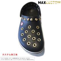 クロックス crocs パンク カスタム クロックバンド 黒 ブラック 純金メッキ加工 22-31cm crocband MAXCUSTOM サンダル ジビッツ_画像4