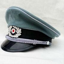 【サイズ選択可】ミリタリーキャップ 第二次世界大戦 WW2 ドイツ軍 エリート士官 ウール バイザー 帽子 軍服 Ｋ006_画像1