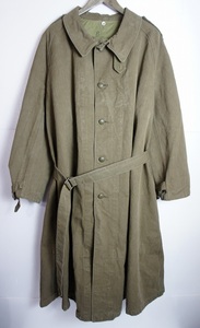 希少50s FRENCH ARMY フランス軍 M35 MOTORCYCLE COAT モーター サイクル コート ヴィンテージ ビンテージ カーキ 1011Ｎ▲