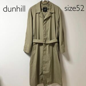 dunhill ダンヒル　ステンカラーコート スプリングコート　比翼仕立　size52(サイズXL相当)英国製　ベージュ　コットン×ポリエステル