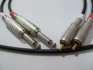 フォン-RCAケーブル 2本1セット 2.0m | ケーブル：立井電線 SOFTEC MIC CORD | プラグ：CANARE