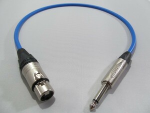 XLR( женский )-TS фоно кабель 1 шт. 2.0m | кабель :CANARE Canare L-4E6S | штекер :NEUTRIK