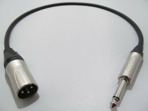 XLR( мужской )-TS фоно кабель 1 шт. 1.0m | кабель :MOGAMI Moga mi2524 | штекер :NEUTRIK