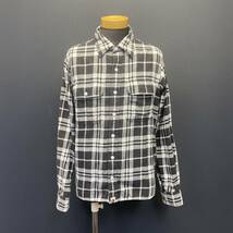 A BATHING APE Check shirt size S アベイシングエイプ 長袖シャツ チェック コットン メンズ 襟付き ネルシャツ ブラック_画像1