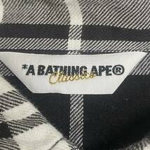 A BATHING APE Check shirt size S アベイシングエイプ 長袖シャツ チェック コットン メンズ 襟付き ネルシャツ ブラック_画像3