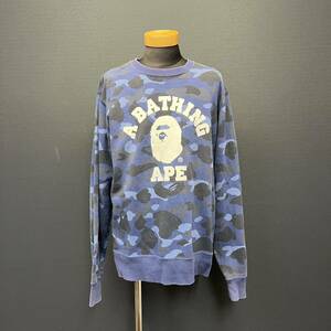 A BATHING APE Color Camo College Crew Neck Sweat Shirt ア ベイジング エイプ カラー カモ カレッジ クルーネック スウェット size XL