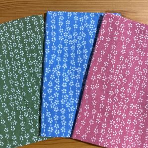 かまわぬ 手ぬぐい3枚セット♪ 桜つなぎ水色 桃色 緑色