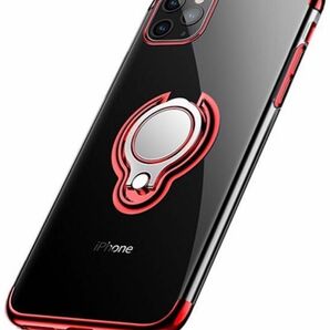 【iPhone12 Pro Max用(6.7)】カーホルダー対応フィンガーリングクリアケース