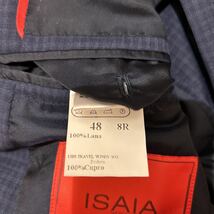 新品　ISAIA イザイヤ　ウール100%メンズスーツ　無地柄　濃紺　秋春位合物　サイズ48 股下75センチ　ダブル4.5センチ_画像5