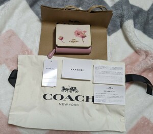 COACH　スモールトライフォードウォレットウィズマルチフローラルプリント　財布 三つ折り財布 コーチ 新品未使用 送料無料 F87761IMCAH