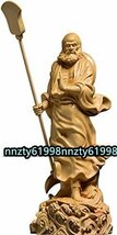 新品推薦◆達磨大師立像天然ツゲ木彫り達磨像 木製仏像 神像 仏教美術品_画像1