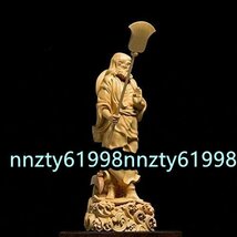 新品推薦◆達磨大師立像天然ツゲ木彫り達磨像 木製仏像 神像 仏教美術品_画像3