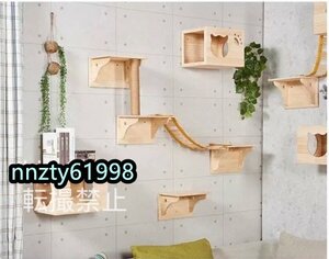  great popularity wooden cat tower ornament cat bed pet Space saving free combination furniture new work 