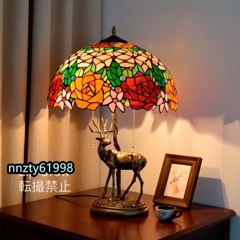 Lámpara de vidrieras lámpara de mesa lámpara de mesa lámpara de mesa de lujo, artesanía a mano, artesanía, artesanías de vidrio, Vitral