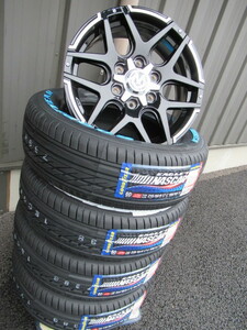 WEDS MUDVANCE 04 17x6.5J +38 6-139.7 BK/POL GOODYEAR NASCAR 215/60-17セット 200系ハイエース