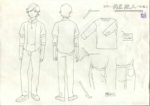 ラーゼフォン　直筆　キャラクタ設定　（２）　神名綾人＜私服＞