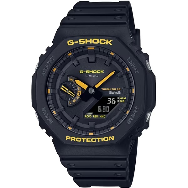 送料無料 特価 新品 カシオ正規保証付き★G-SHOCK GA-B2100CY-1AJF ブラック イエロー 黒 黄色 針 デジタル 薄型 ソーラー メンズ腕時計