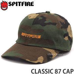 1円～ SPITFIRE CLASSIC 87 CAP CAMO/ORANGE OS スピットファイヤー スワール キャップ 帽子 ブランドロゴ スケートボード [同梱不可]