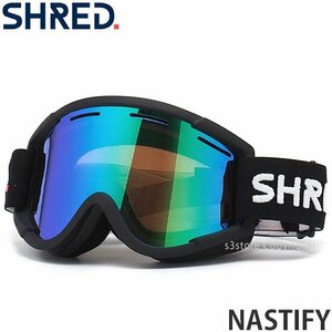 1円～ SHRED NASTIFY BK CBL PLASMA MIRROR (VLT 16%) シュレッド ナスティファイ スノーボード ゴーグル 小さめ 小顔 2023 [同梱不可]