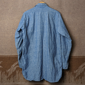 1961 【US NAVY】 60s Chambray Work Shirt / 60年代 シャンブレー ワーク シャツ USN マチ付き ミリタリー 米軍 実物 ビンテージ 40s50sの画像2