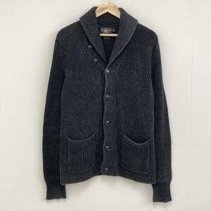 RRL ブラック インディゴ コットン ニット ショールカラー カーディガン 黒 Sサイズ ダブルアールエル ラルフローレン セーター 3070097