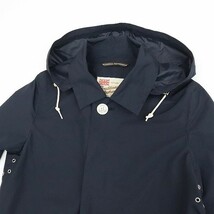 ◆Traditional Weatherwear トラディショナル ウェザーウェア SELBY HOOD 撥水加工 フーデッド ステンカラー コート 紺 ネイビー 32_画像4