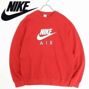 00's ヴィンテージ◆NIKE ナイキ AIR スウォッシュ ロゴプリント スウェット トレーナー 赤 レッド XXL