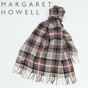 *MARGARET HOWELL Margaret Howell в клетку тонкий шерсть палантин muffler 