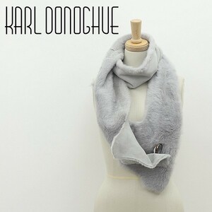 ◆KARL DONOGHUE カールドノヒュー リアルムートン ラムファー 毛皮 スヌード マフラー グレー