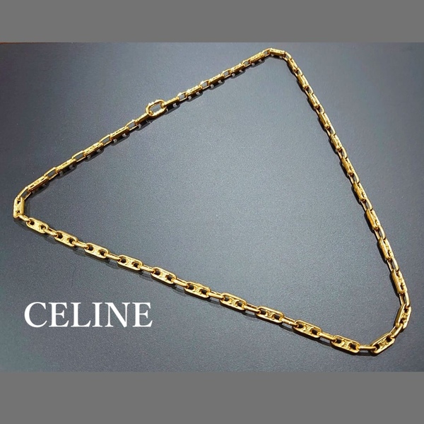 【レア】CELINE セリーヌ ブラゾン チェーン ネックレス ゴールド ヴィンテージ オールドセリーヌ vintage オールド マカダム トリオンフ