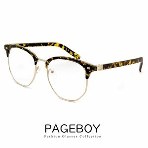  new goods no lenses fashionable eyeglasses blow type salmon to date glasses py6536-2 men's lady's pageboy uv cut ultra-violet rays measures largish large size 