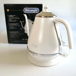 ☆美品☆DeLonghi (デロンギ) アイコナ 電気カフェケトル KBOE1220J-W ホワイト 1.0L 1200W【PSEマークあり】88 00194