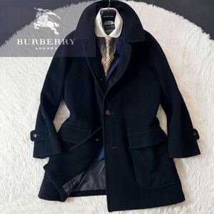 D3定価14万●未使用級!!ジェットランドウール!!BURBERRY ●アンゴラトレンチコート【光沢〜メリノウール!!】●メンズ　バーバリー　コート