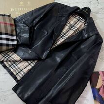 超美品BURBERRY LONDON★高級レザージャケット★ ビックシルエット♪参考価格14万　バーバリーコート　レディース　大きめ15号/L/XL_画像1