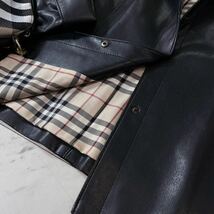 超美品BURBERRY LONDON★高級レザージャケット★ ビックシルエット♪参考価格14万　バーバリーコート　レディース　大きめ15号/L/XL_画像5