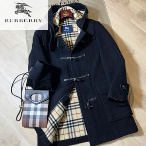 参考価格15万●超美品BURBERRY LONDON★ウールダッフルコート★英国イギリス製●目立ちノバチェック　バーバリーコート　レディース　