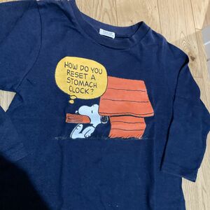ロンtシャツ 100 スヌーピー　ネイビー　長袖シャツ