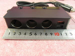 QC3.0 fast charger 4 port USB 3 ream cigar socket maximum 180W 12-24V correspondence voltage display 