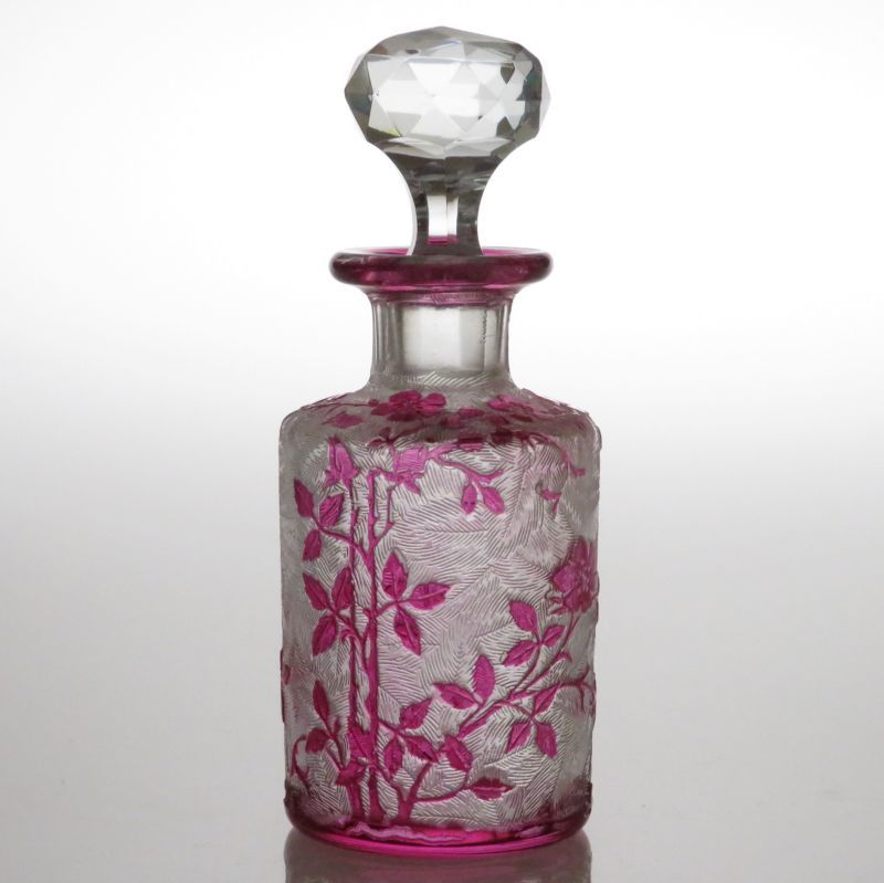 薔薇色のオールドバカラBaccarat☆セルポンティーヌの香水瓶【大24 