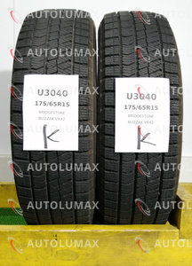 175/65R15 84Q Bridgestone BLIZZAK VRX2 中古 スタッドレスタイヤ 2本セット 2018年製 送料無料 175/65/15 ブリヂストン U3040.K