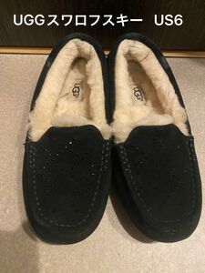 UGG アグ スワロフスキー モカシン ブラック UGGモカシン ボア シープスキン ムートン