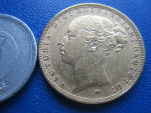  Australia *UK-Australia*1884 year -M*L1 gold coin *Sovereign*.9167 gold *AGW=7.324g*22mm*Victoria. width face 
