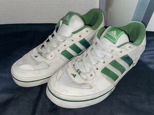 激レア 02年製 00s Y2K アディダス モデル名不明 スケシュー 26.5 adidas スケボー skateboarding SB white green 厚タン ビンテージ 白 緑