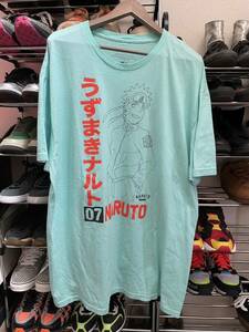 激レア 00s ナルト 疾風伝 ゆるだぼ 超ビッグ tシャツ 2XL ティファニーカラー NARUTO shippuden BIG 2007年製 ジャパン アニメ 00's Y2K