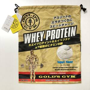 ゴールドジム GOLD'S GYM GOLDSGYM 筋トレ トレーニング しまむら コラボ 限定 新品 フィットネス 巾着 バッグ かばん 鞄 プロテイン 袋