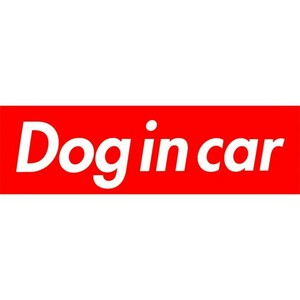 カーマグネット Dog in car 箱枠 赤　(ドッグインカー 犬 車)