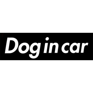 カーマグネット Dog in car 箱枠 黒　(ドッグインカー 犬 車)